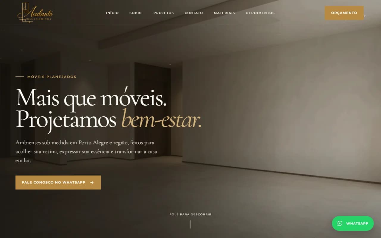 Acalanto Móveis Planejados — ambientes sob medida em Porto Alegre